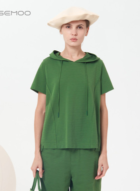 ROSEMOO/容子木【商场同款】弹性棉感针织连帽套头衫RMT2TC301C