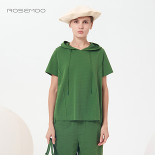 ROSEMOO 商场同款 弹性棉感针织连帽套头衫 RMT2TC301C 容子木