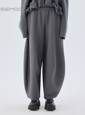 容子木ROSEMOO26春商场同款棉感微弹宽松松紧腰长裤RWM1KC282B