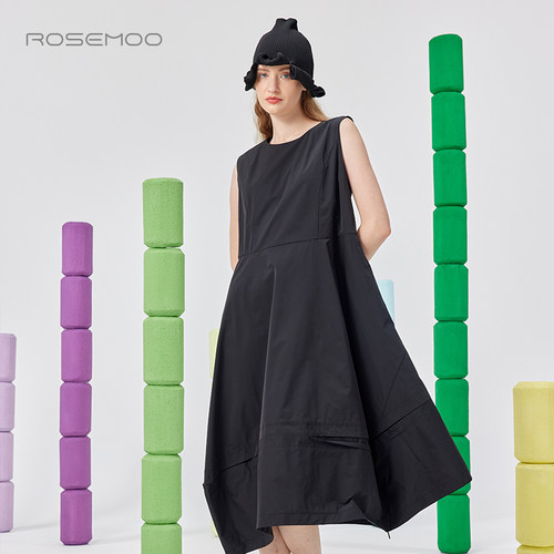 容子木ROSEMOO25夏【商场同款】清爽轻薄无袖连衣裙RSS2LP103A