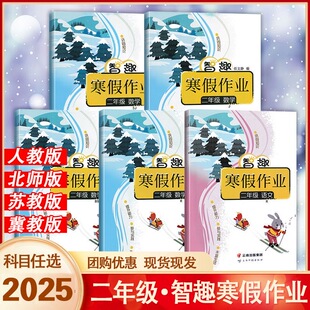 2025新版智趣寒假作业二年级上册语文数学人教版北师版苏教版冀教版西师版2年级小学生语数假期作业复习习题作业本