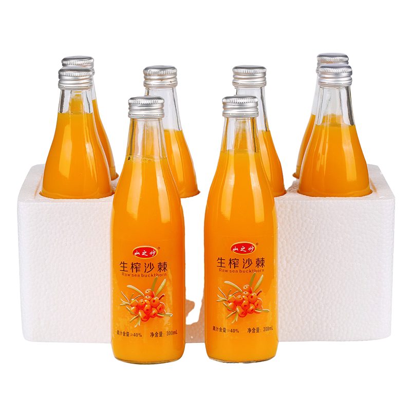 沙棘果汁网红饮料整箱24瓶山西特产野山坡生榨原浆100官方旗舰店