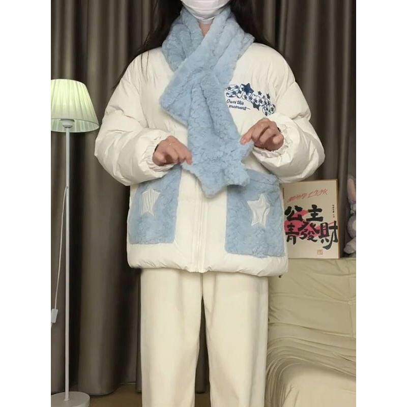 甜美可爱少女感情侣款polo领棉服女学生冬季新款韩系保暖棉衣棉袄