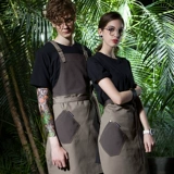 Хаки дизайнерский кофейный модный японский фартук для работы, рабочая одежда, в корейском стиле, делается под заказ