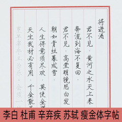 瘦金体牛皮封面字帖李白杜甫辛弃疾苏轼诗词描红字帖学生钢笔书法字帖硬笔临摹行书练字帖章紫光学生成人字帖