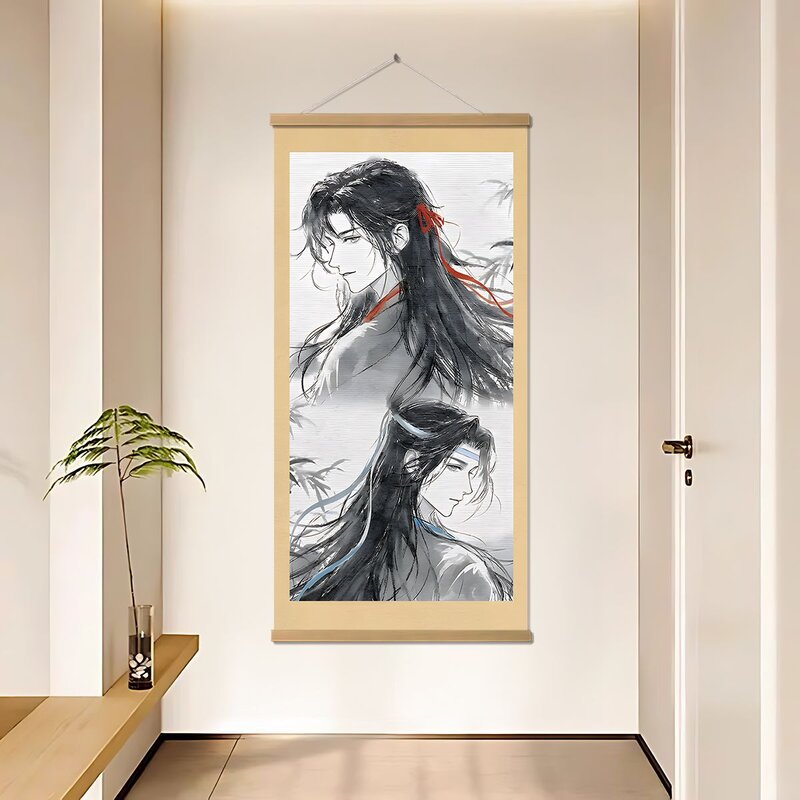 魔道祖师蓝忘机魏无羡古风装饰画现代装饰画