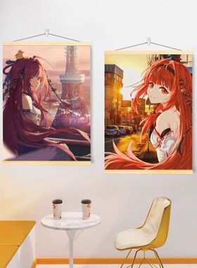 龙族绘梨衣周边高清实木挂画防水油画布卧室宿舍墙面装饰画免胶粘