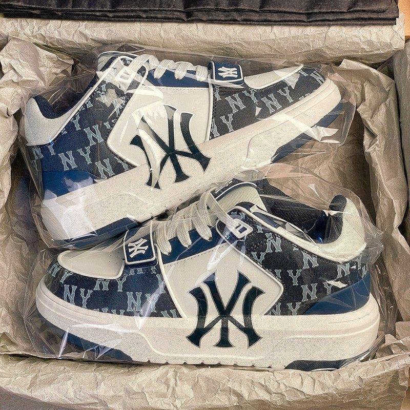 官方正品纽约洋基队海军蓝男鞋2026春季新款厚底学长鞋休闲板鞋女