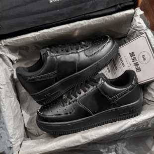 aj低帮厚底休闲板鞋 正品 新款 女纯黑2026春季 潮 空军.一号莆田男鞋