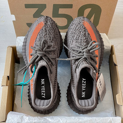 鼎版-官方正品椰子鞋350灰橙夏季透气男鞋运动鞋子女莆田OG YEEZY