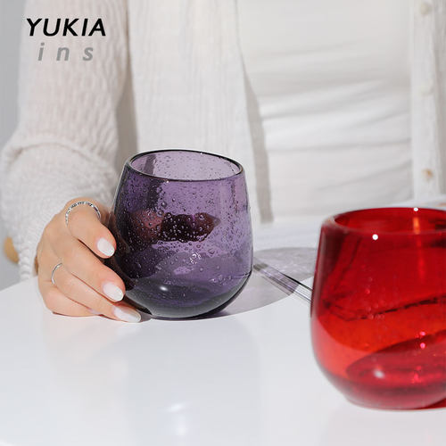中古限定彩色手作玻璃水杯酒杯