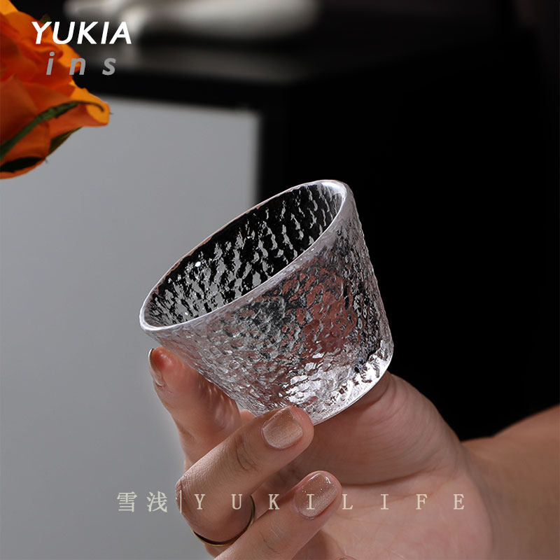 {清香浮动到黄昏，向水边、疏影梅开尽}中古玻璃清酒杯白酒杯茶杯 - 实物图