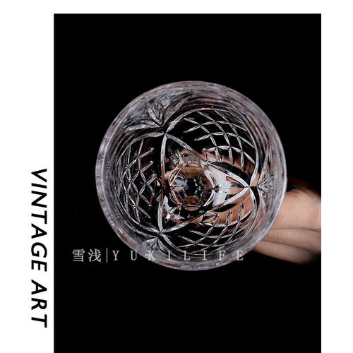 隐秘之花法式古典刻花酒杯