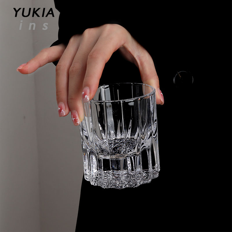 日式侘寂水晶玻璃洋酒杯威士忌杯