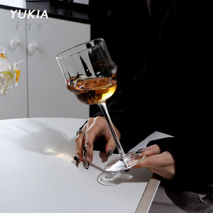 {风定杯 玻璃杯红酒杯鸡尾酒杯vintage杯子 落花深深雪景}中古日式