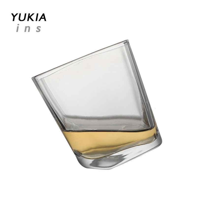 {我够方 也能倾斜不倒}中古1990s出口玻璃杯 酒杯威士忌杯Vintage