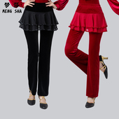 秋冬裤 子韩国绒拉丁舞裤 跳舞裙裤 2025广场舞服装 保暖演出舞蹈裤 女