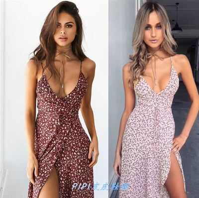 FaShion PrinteD SLiP DreSS Summer LaDy Long DreSSeS veStiDo