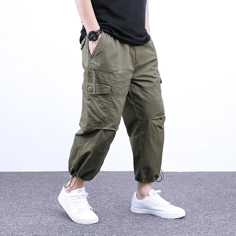 夏季男士八分裤男中裤7七分裤运动裤休闲裤薄款纯棉宽松短裤潮流