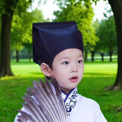 悉纺汉服帽子男童儿童古风帽古装