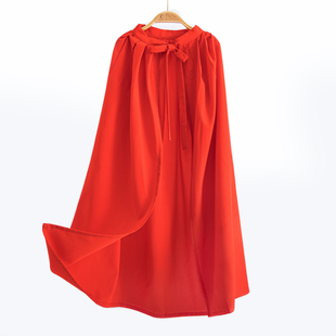 将军战袍花木兰披风帅气披肩纯色戏剧古装 斗篷武侠风汉服京剧外披