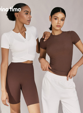 movingtime运动T恤女修身显瘦瑜伽服短袖普拉提训练上衣2026新款