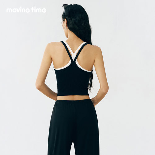 撞色假两件运动内衣女瑜伽服背心