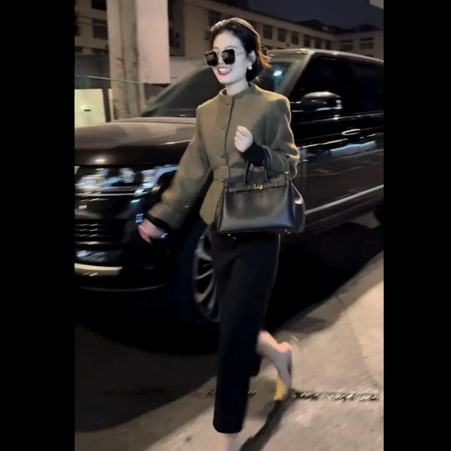 JOYIASS小香风套装复古轻熟风短款外套女设计感显瘦开叉半身裙两