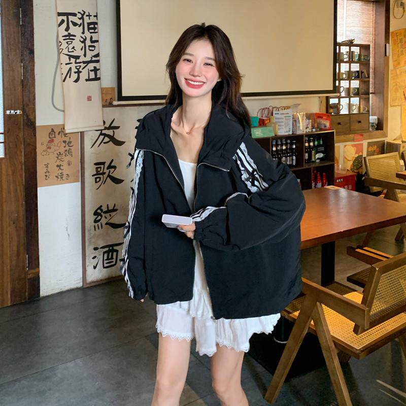 BLLOUKE黑色蕾丝蝴蝶结外套春秋款2025新款韩系复古芭蕾风休闲运