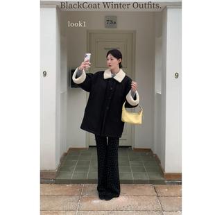 JOYIASS套装女2025新款冬装韩系高级感服外套复古显瘦波点微喇裤