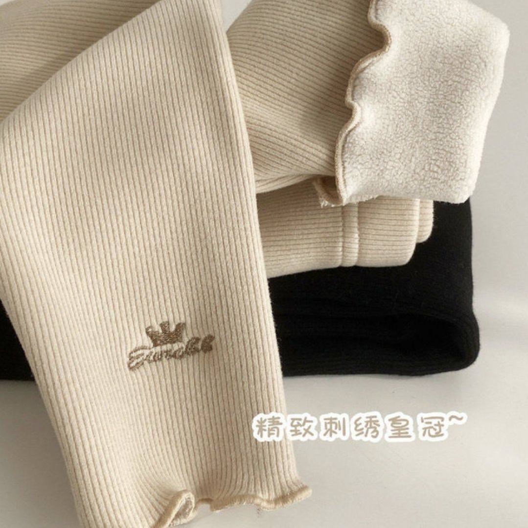 秋冬新款亲肤儿童木耳卷打底裤加绒/不加绒刺绣一体绒保暖女童裤,运动/瑜伽/健身/球迷用品,儿童泳衣/裤,淘宝优惠券,粉丝福利购,淘宝优惠卷