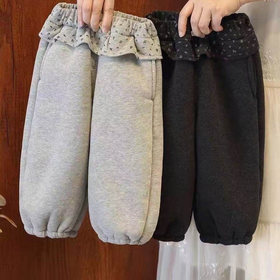 2026秋冬新款女宝宝加绒加厚裤子洋气休闲卫裤儿童花边加绒长裤潮,女装/女士精品,卫裤,淘宝优惠券,粉丝福利购,淘宝优惠卷
