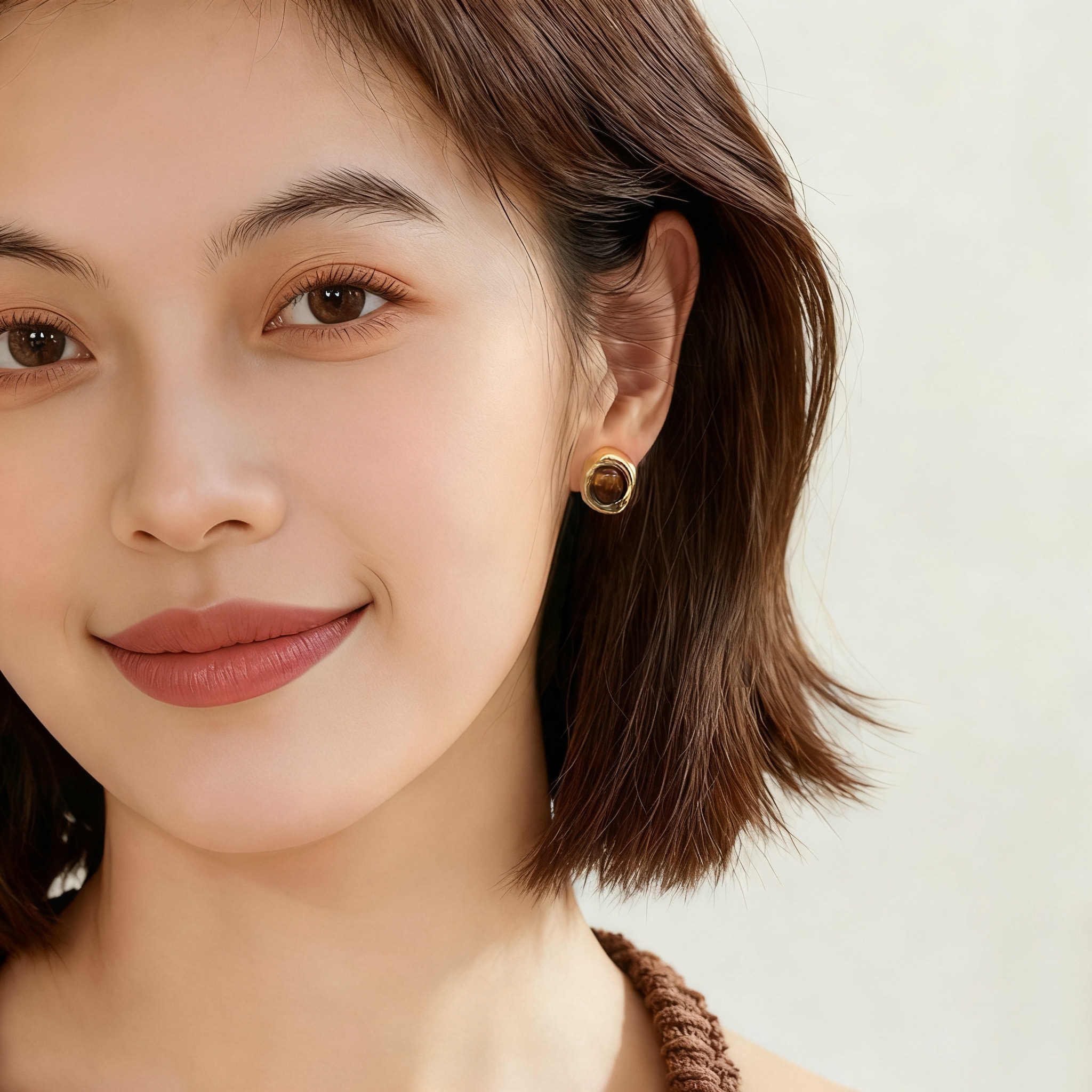 法式复古老钱风金色天然虎眼石耳钉女轻奢小众高级感耳环秋冬耳饰,饰品/流行首饰/时尚饰品新,耳钉,淘宝优惠券,粉丝福利购,淘宝优惠卷