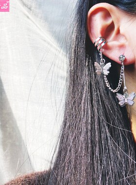 New butterfly earrings Creative retro simple alloy ear clips
