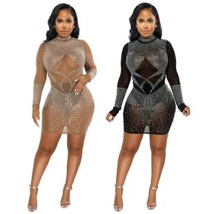 22 New sexy See-through Ironed nightclub party dress透视裙