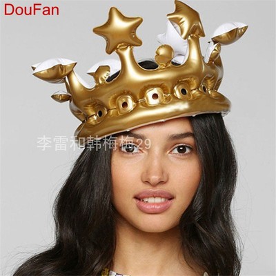 Inflatable Crown Inflated Hat Kids Birthday Party Decoration