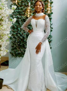 Mermaid Wedding Dress With Detachable Tarin Beaded Sequined