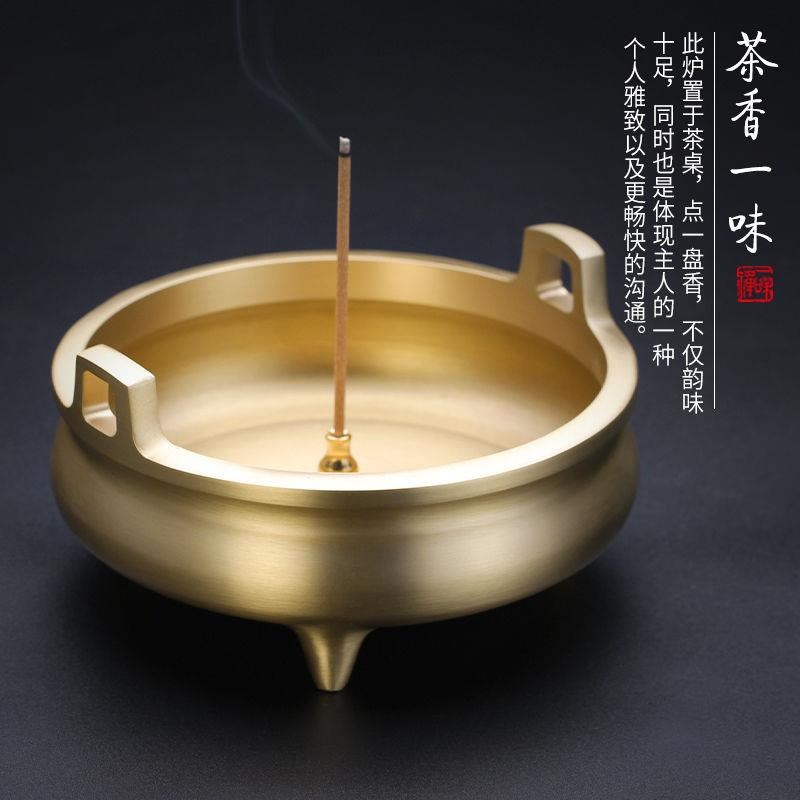 纯铜香炉供佛家用室内香薰净化空气大号蚊香炉仿古供奉家用烧香i.