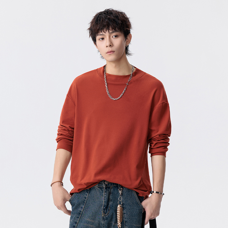 STA内搭圆领打底衫德绒长袖t恤男