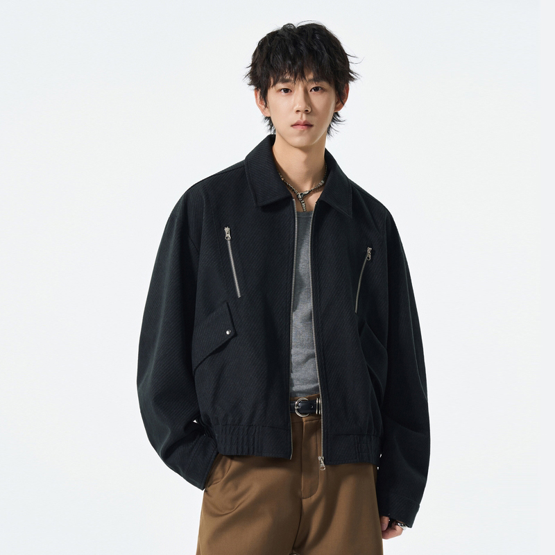 STA拉链外套高街工装短款上衣男