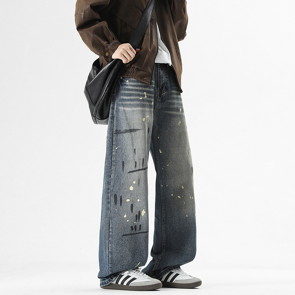 STA美式水洗做旧复古牛仔裤痞帅