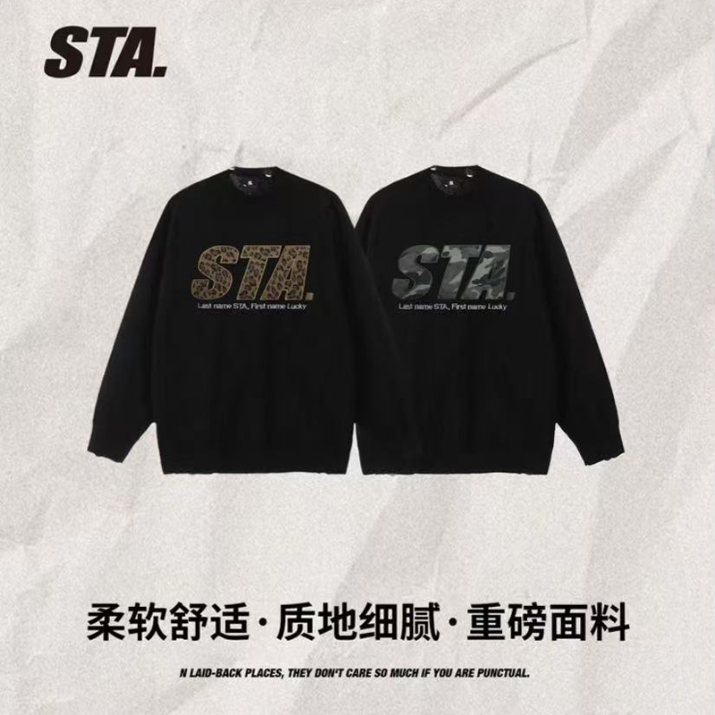 STA复古毛衣圆领宽松保暖打底衫