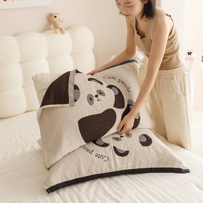 枕巾纯棉一对装全棉四层纱布防头油儿童枕头巾男生吸汗枕头套垫巾