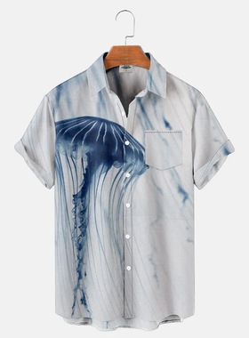 Beach 3D animal loose cardigan shirt  沙滩3D动物宽松开衫衬衣
