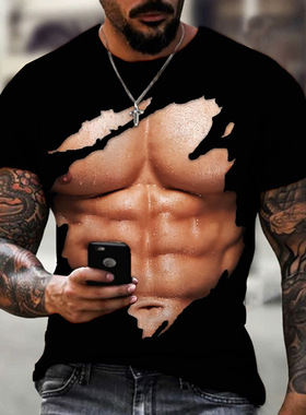 Summer fashion printed men's T-shirt 夏季时尚休闲印花男士T恤