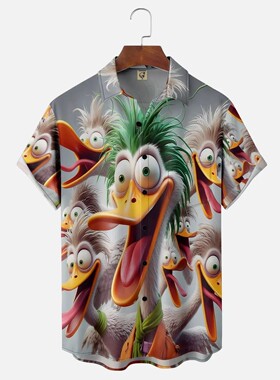 3D印花男士沙滩海边短袖衬衫上衣3D printed short sleeved shirt