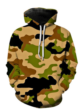 3D camouflage loose long sleeved hoodie 3D迷彩宽松长袖连帽衫
