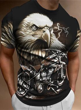 Leisure 3D animal bodybuilding short sleeves3D动物修身短袖衫