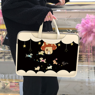 可爱的笔记本电脑包14寸女斜挎包适用macbook13.3寸联想小新air15.6寸保护套华为matebook16.1寸内胆包17.3寸