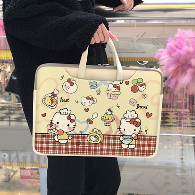 HelloKitty笔记本电脑包14寸女斜挎适用苹果macbook13.3寸联想小新air15.6寸保护套华为matebook16.1内胆包17